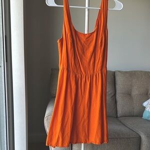Sincerly Jules Orange Knee-Length Sundress